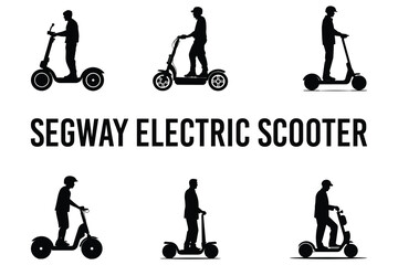 Segway electric scooter silhouette vector