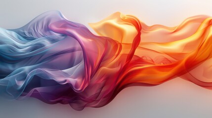 Fototapeta premium Harmony in Contrast: Abstract Split Composition with Flowing Patterns of Cool and Warm Tones