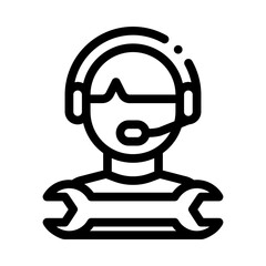 call center agent line icon