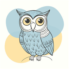 Owl Vector Wild forest bird