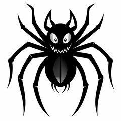 Halloween spider black vector silhouette