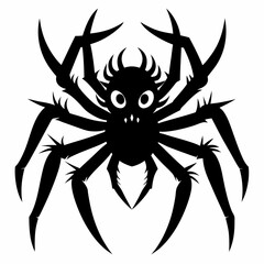 Halloween spider black vector silhouette