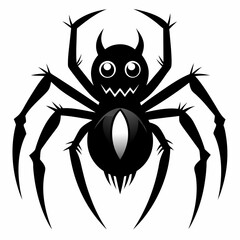 Halloween spider black vector silhouette