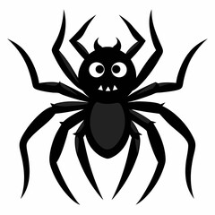 Halloween spider black vector silhouette