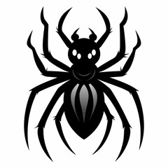 Halloween spider black vector silhouette