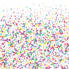 Falling colorful numbers. Math study concept with