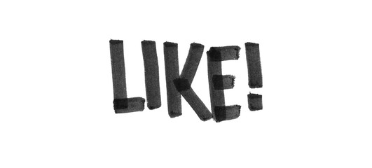 Obraz premium black marker text label “like!” on white background
