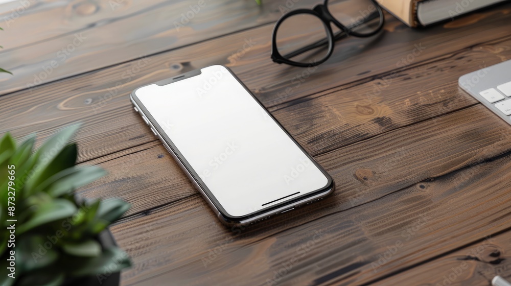 Wall mural empty smartphone screen mockup for user interface design
