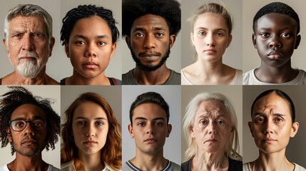 Portraits of diverse individuals of different ages and ethnicities.
