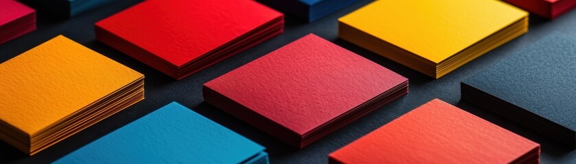 Fototapeta premium Assorted business cards each with a different industry label, Tangible Diversification, Concept of Diversification