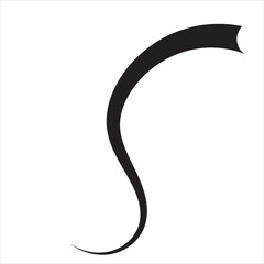 Swoosh line vector, underline swish, stroke swash swirl, curly hand drawn text calligraphic brush tail, black fireworks icon. Doodle decorative illustration, .isolated on white background.  EPS 10/AI