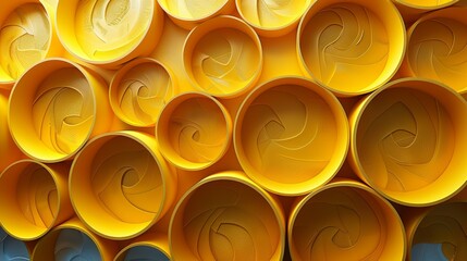 Abstract yellow circular shapes creating a vibrant, geometric pattern perfect for backgrounds, wallpapers, and modern design elements.