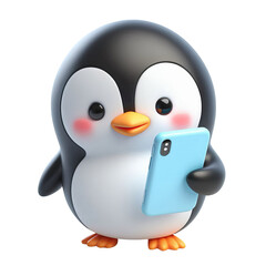 3d penguin using smart phone
