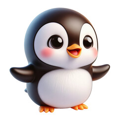 3d penguin making smile
