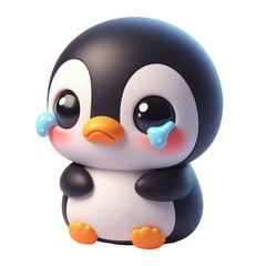 3d penguin crying