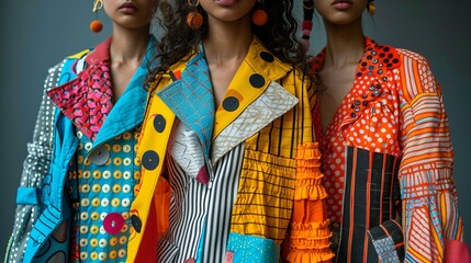 Mix and match fashion patterns to create unique and trendy compositions. , Minimalism,