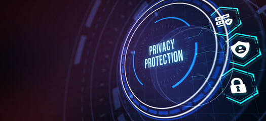 Obraz premium Data protection, privacy, and internet security concept. Cyber security for business and internet projects. 3d illustration