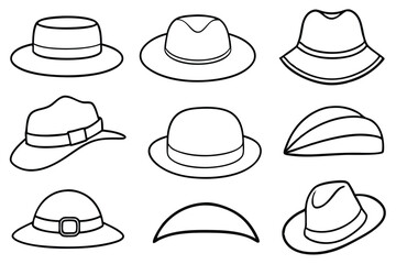 Hat Line Art Artistic Fedora Emblem