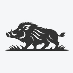 Majestic Boar Silhouette, Nature's Wild Beauty in Shadow