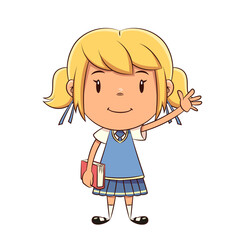 Girl student, book, blue, school uniform, schoolgirl