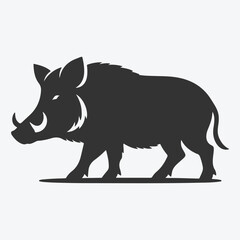 Fototapeta premium Majestic Boar Silhouette, Nature's Wild Beauty in Shadow