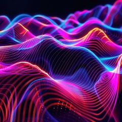 Fototapeta premium A colorful wave of light with a purple and orange hue