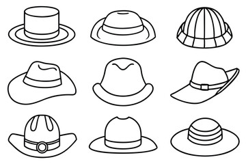Hat Line Art Decorative Headwear Sketch