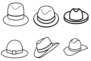 Hat Line Art Elegant Headgear Sketch