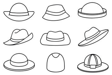 Hat Line Art Graceful Artwork Concept