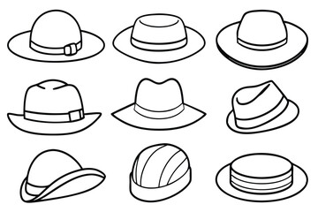 Hat Line Art Iconic Silhouette Illustration
