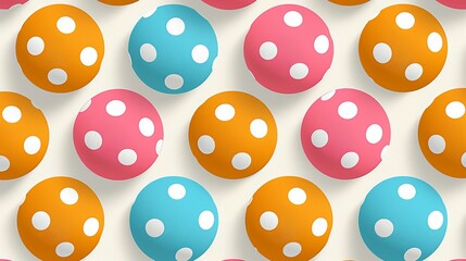 Playful polka dots in various sizes and colors for cheerful backgrounds and kids' themes. , Minimalism,