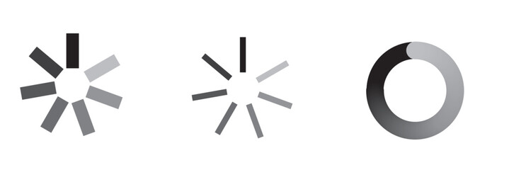Fototapeta premium Loading icon set. Load circular. Loader buffer sign