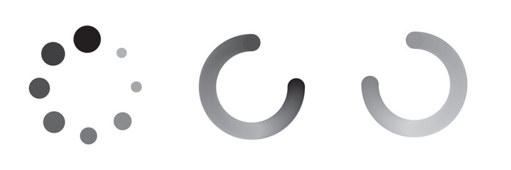 Loading icon set. Load circular. Loader buffer sign