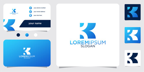 collection of initials letter K abstract monogram with gradient colors logo design business card template
