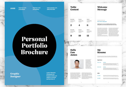 Blue and Black Business Personal Portfolio