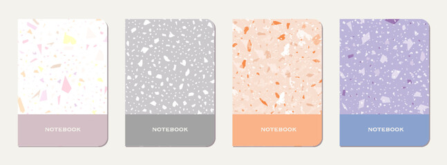 Note book cover design. Terrazzo abstract