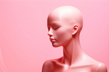 a pink mannequin head generative ai