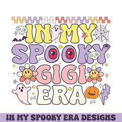 In my spooky gigi era retro groovy Happy Halloween designs