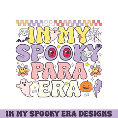 In my spooky para era retro groovy Happy Halloween designs