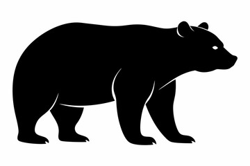 silhouette of a bear vector illustration, bear silhouette, bear vector art