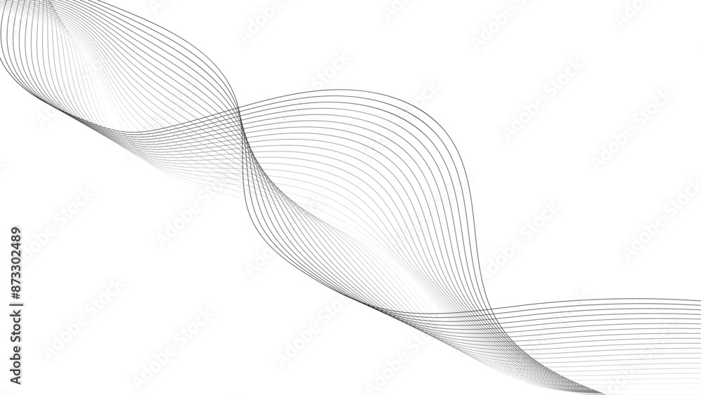 Leinwandbilder abstract wavy lines on transparent background with grey smooth element swoosh speed wave modern stre