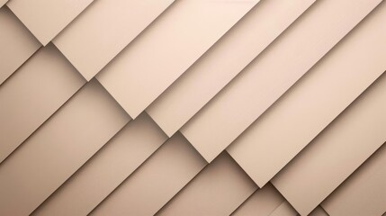 Fototapeta premium Abstract geometric background with layered, diagonal beige panels creating a modern and minimalist texture.
