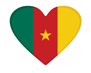 Cameroon flag heart shaped. vector