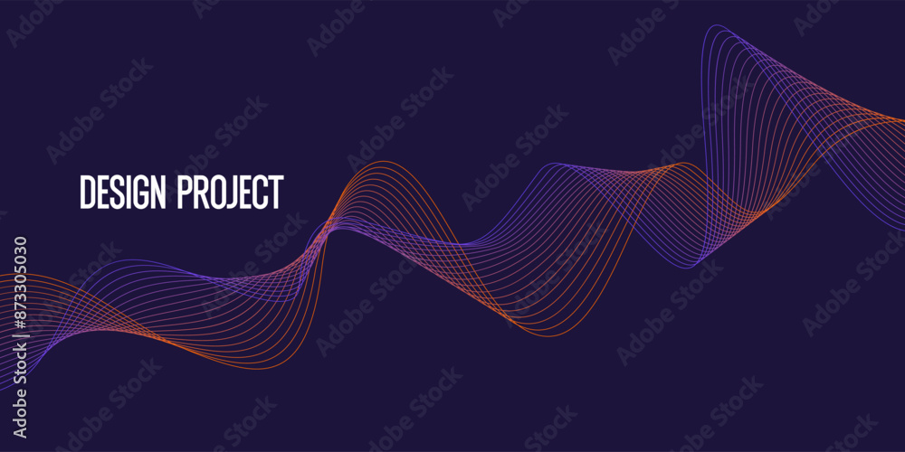 Poster beautiful background with flowing lines. abstract elegant lines. the flow movement. vector illustrat