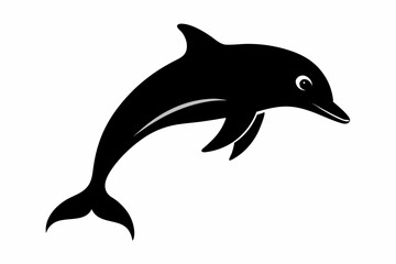 Dolphin vector illustration, dolphin jumping isolated on white, Dolphin silhouette, Dolphin vector art