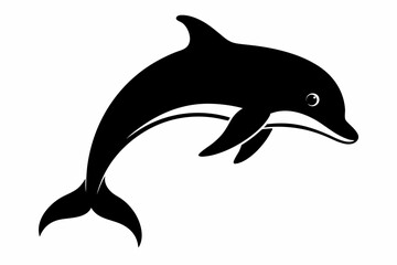 Dolphin vector illustration, dolphin jumping isolated on white, Dolphin silhouette, Dolphin vector art