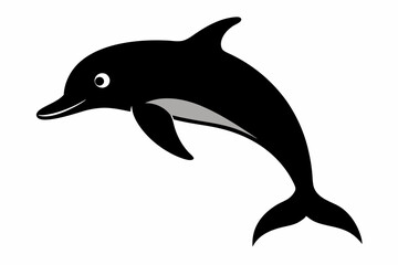 Dolphin vector illustration, dolphin jumping isolated on white, Dolphin silhouette, Dolphin vector art