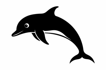 Dolphin vector illustration, dolphin jumping isolated on white, Dolphin silhouette, Dolphin vector art