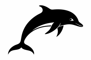Dolphin vector illustration, dolphin jumping isolated on white, Dolphin silhouette, Dolphin vector art