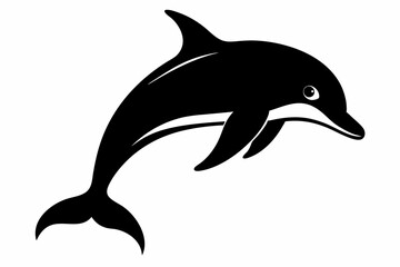 Dolphin vector illustration, dolphin jumping isolated on white, Dolphin silhouette, Dolphin vector art